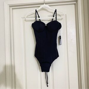 BNWT beautiful black TA3 Large-regular-Long- A cup push up/ removable pads.